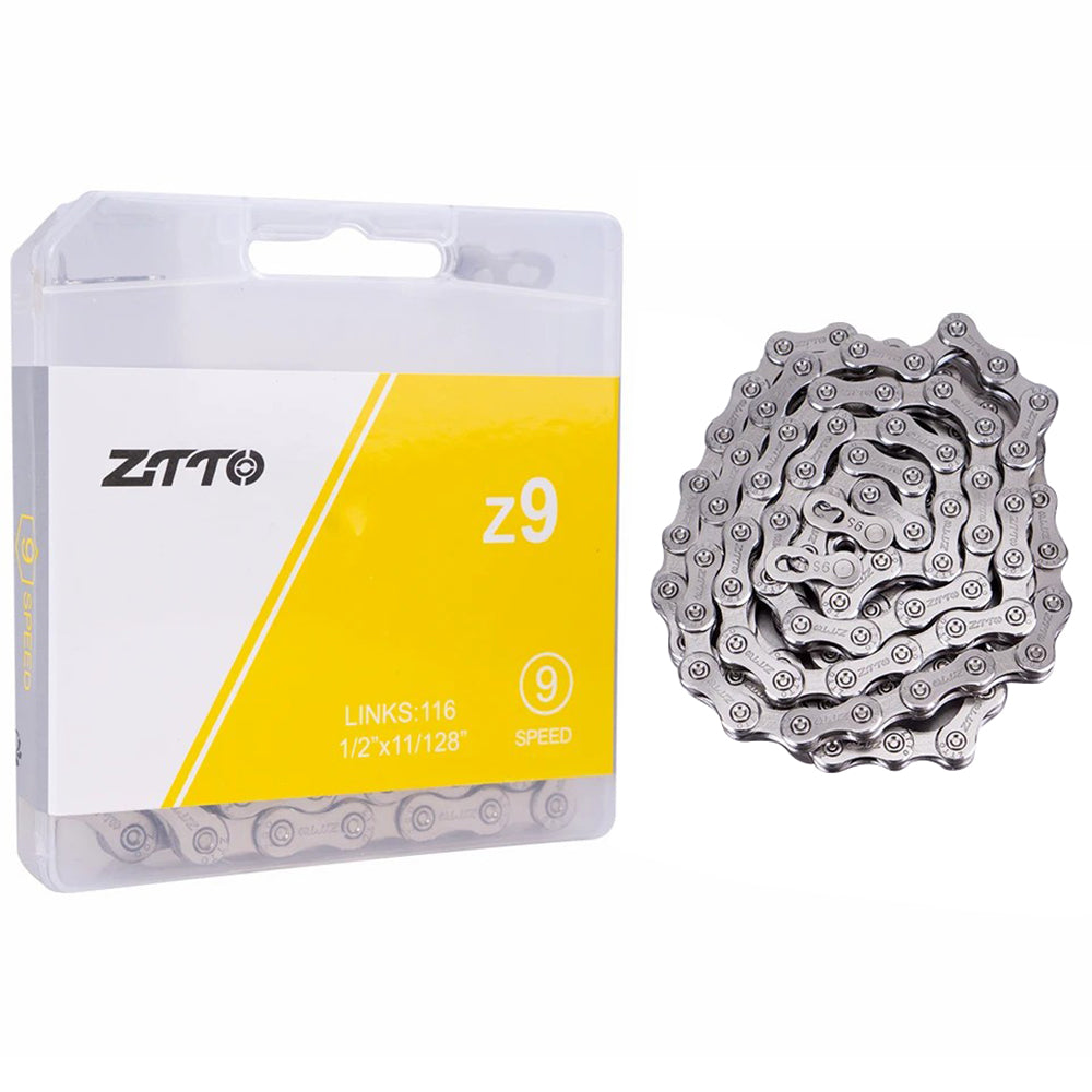 ZTTO Z09 Mountain Road Bike Chain 9-Speed 116 Links Carbon Steel Bicycle Chain ZTTO Z09 Mountain Road Bike Chain 9-Speed 116 Links Carbon Steel Bicycle Chain